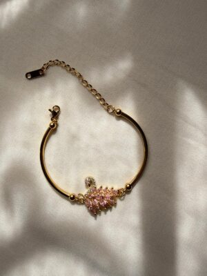 Bracelet Jonc Cygne Rose (Style Romantique)