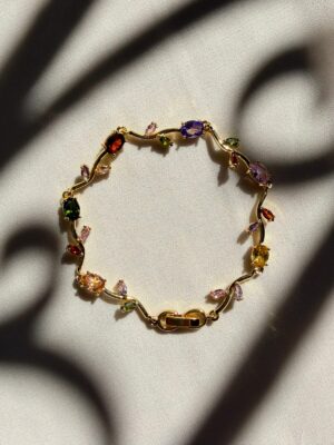 Bracelet "Aura Multicolore" – Doré & Cristaux Étincelants