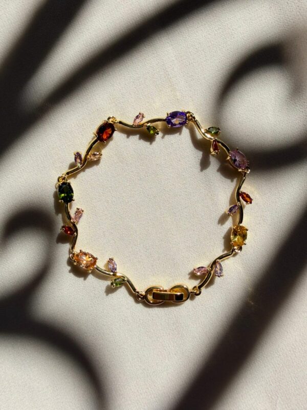 Bracelet "Aura Multicolore" – Doré & Cristaux Étincelants