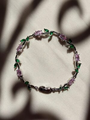 Bracelet "Rosée du Matin" – Argent & Éclat Floral