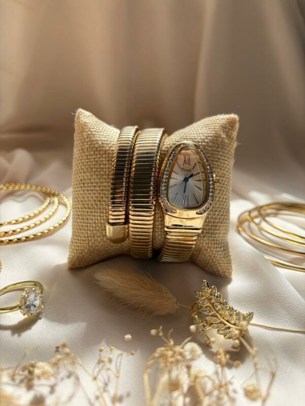 Montre-Bracelet "Serpenti Gold" – Double Tour & Cristaux