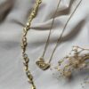 Duo Éclat de Soie – Collier Cygne & Bracelet Feuillage
