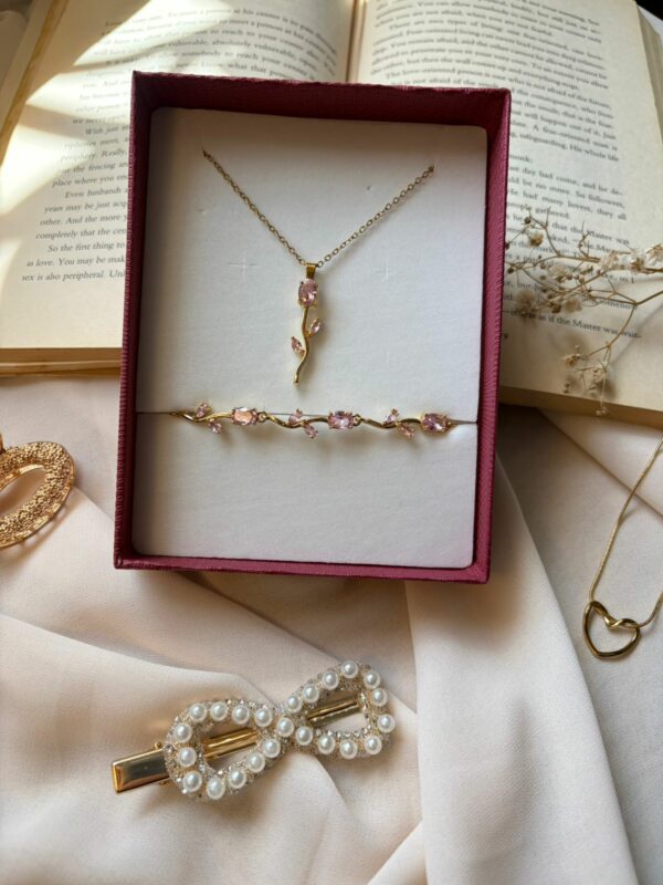 Parure Tulipe doré rose