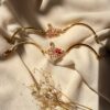 Bracelet Jonc Cygne Rose (Style Romantique)